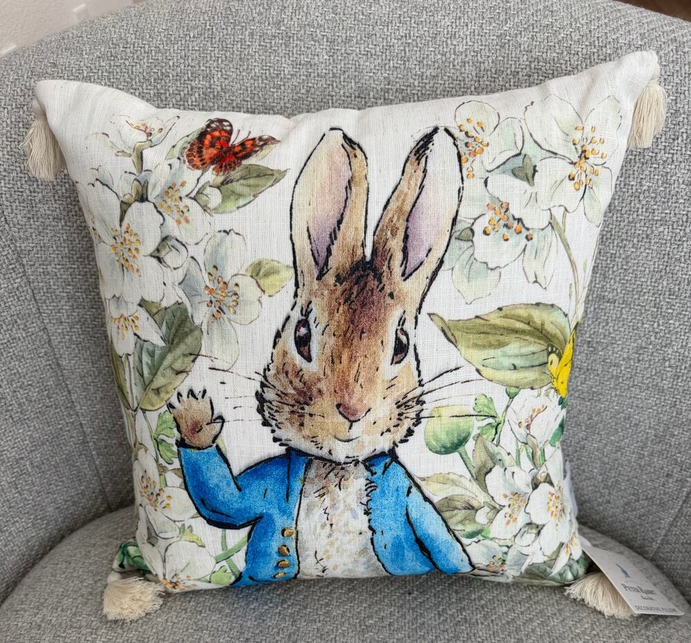 Beatrix Potter NEW 18" Square Peter Rabbit Pillow